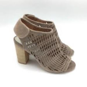 Jeffrey Campbell Sz 8.5 Tan Suede Block Heels.